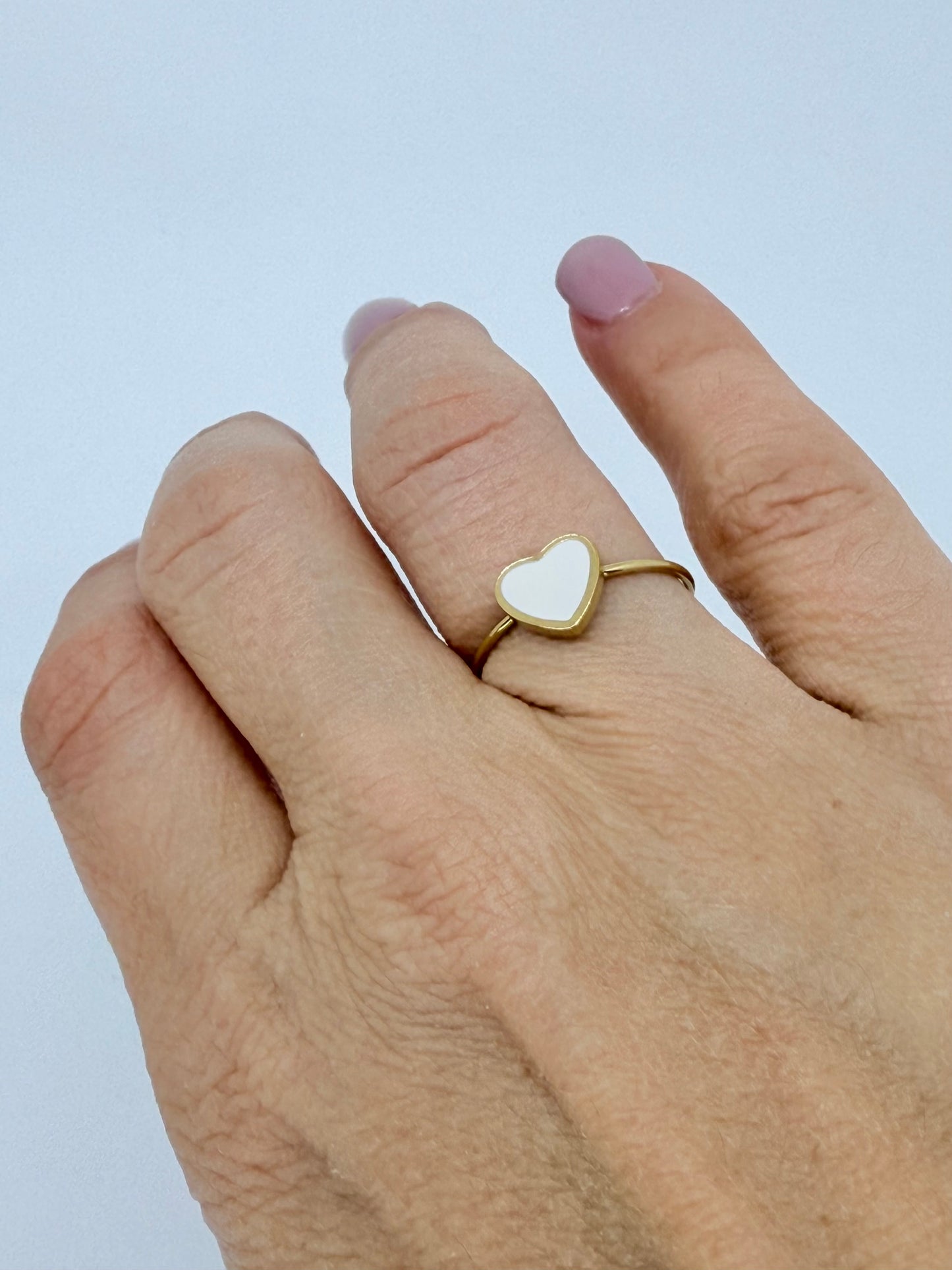Anello Cuore Smaltato