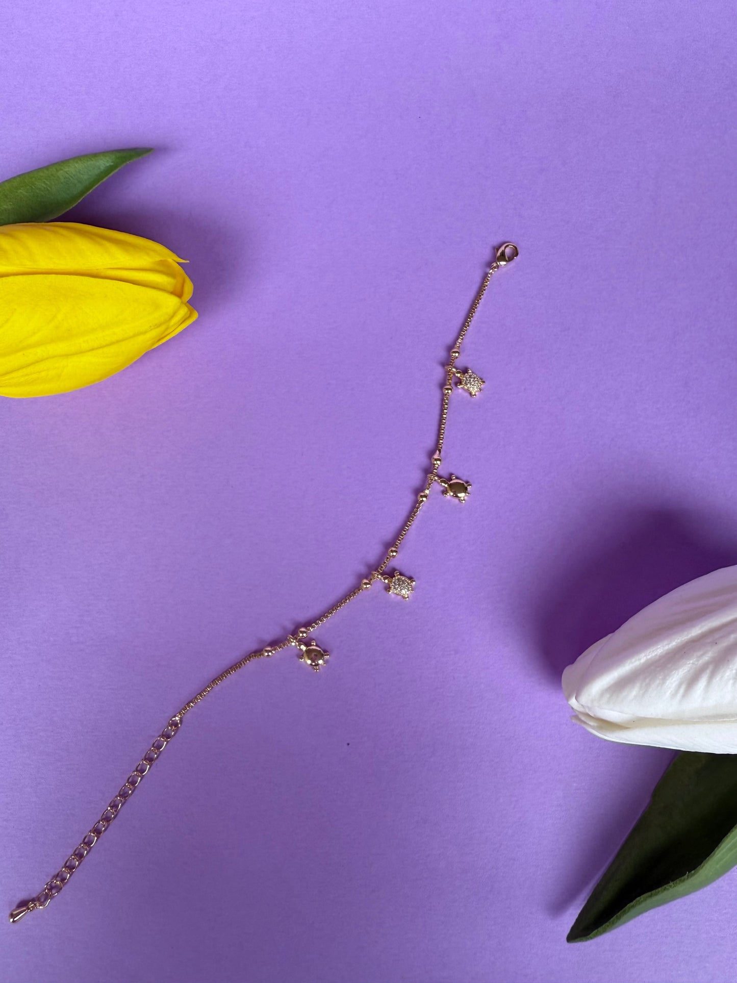 Bracciale Tarta in Acciaio Inossidabile con Charm a Forma di Tartaruga