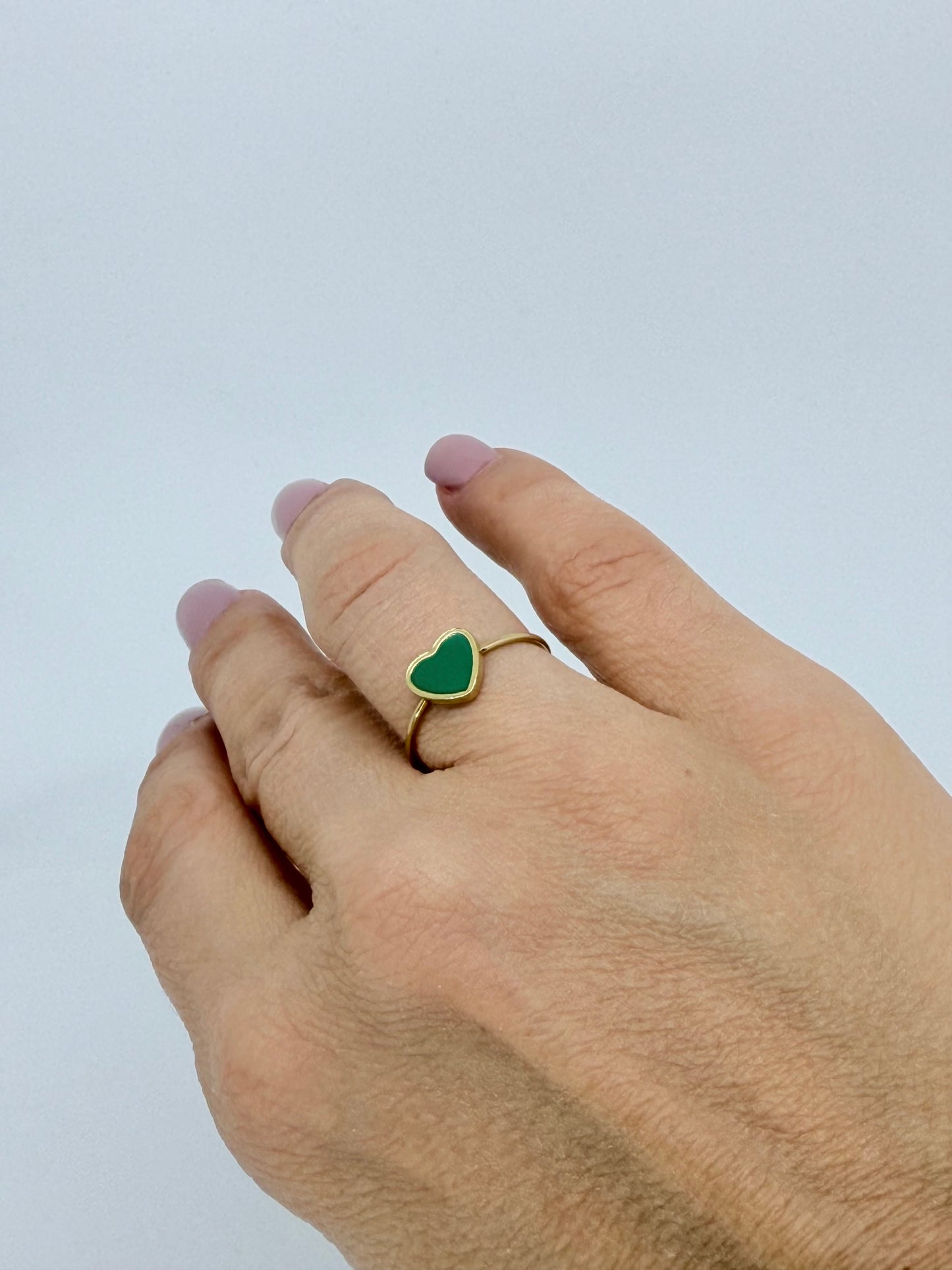 Anello Cuore Smaltato