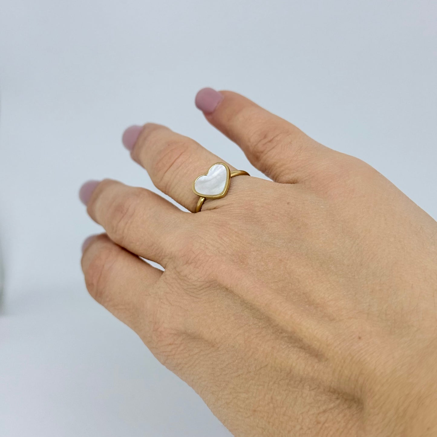 Anello Essenza di Perla in Acciaio con Madreperla 6 Modelli