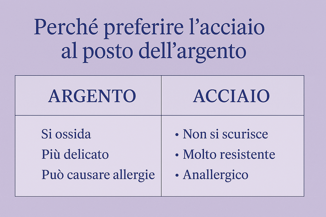 Perché preferire l’acciaio all’argento: 5 motivi pratici - Olimpia Collection