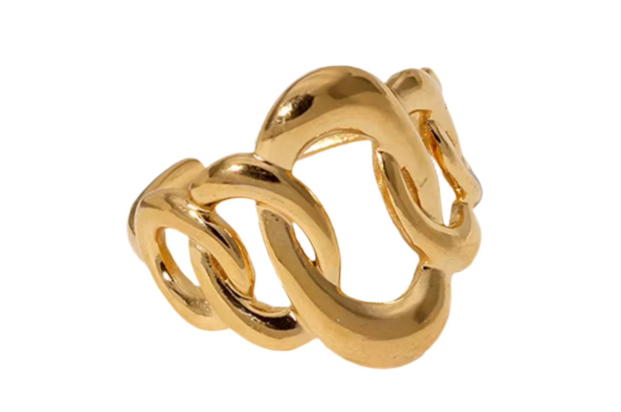 Anello Catena Bold Oversize in Acciaio Bestseller