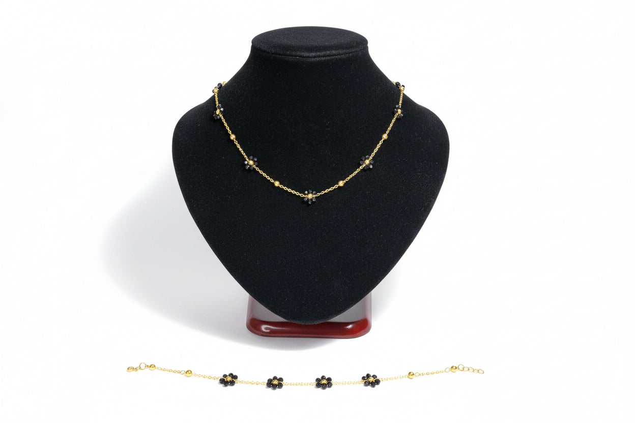 Set Margherita – Collana + Bracciale in Acciaio Inossidabile