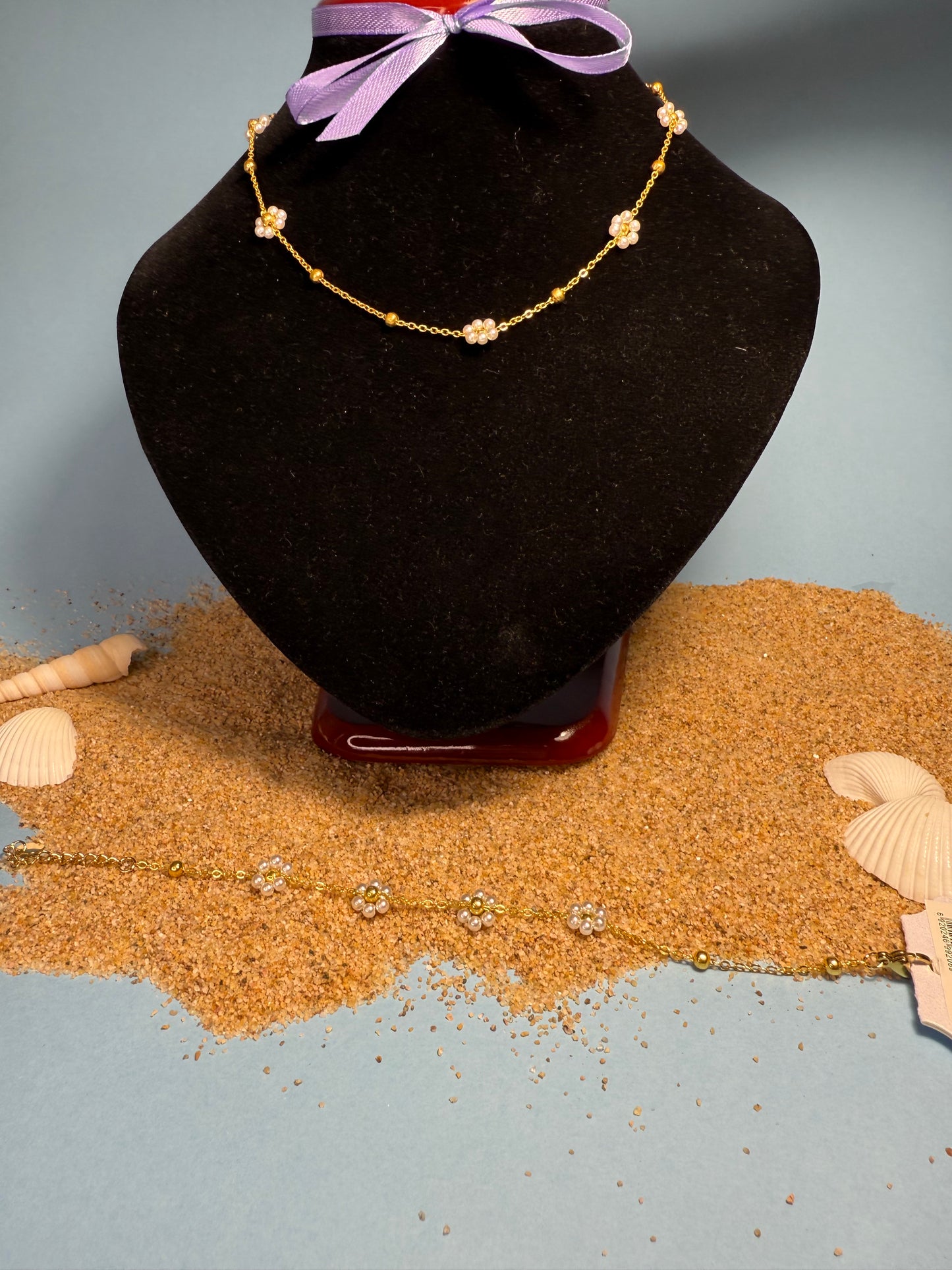 Set Margherita – Collana + Bracciale in Acciaio Inossidabile