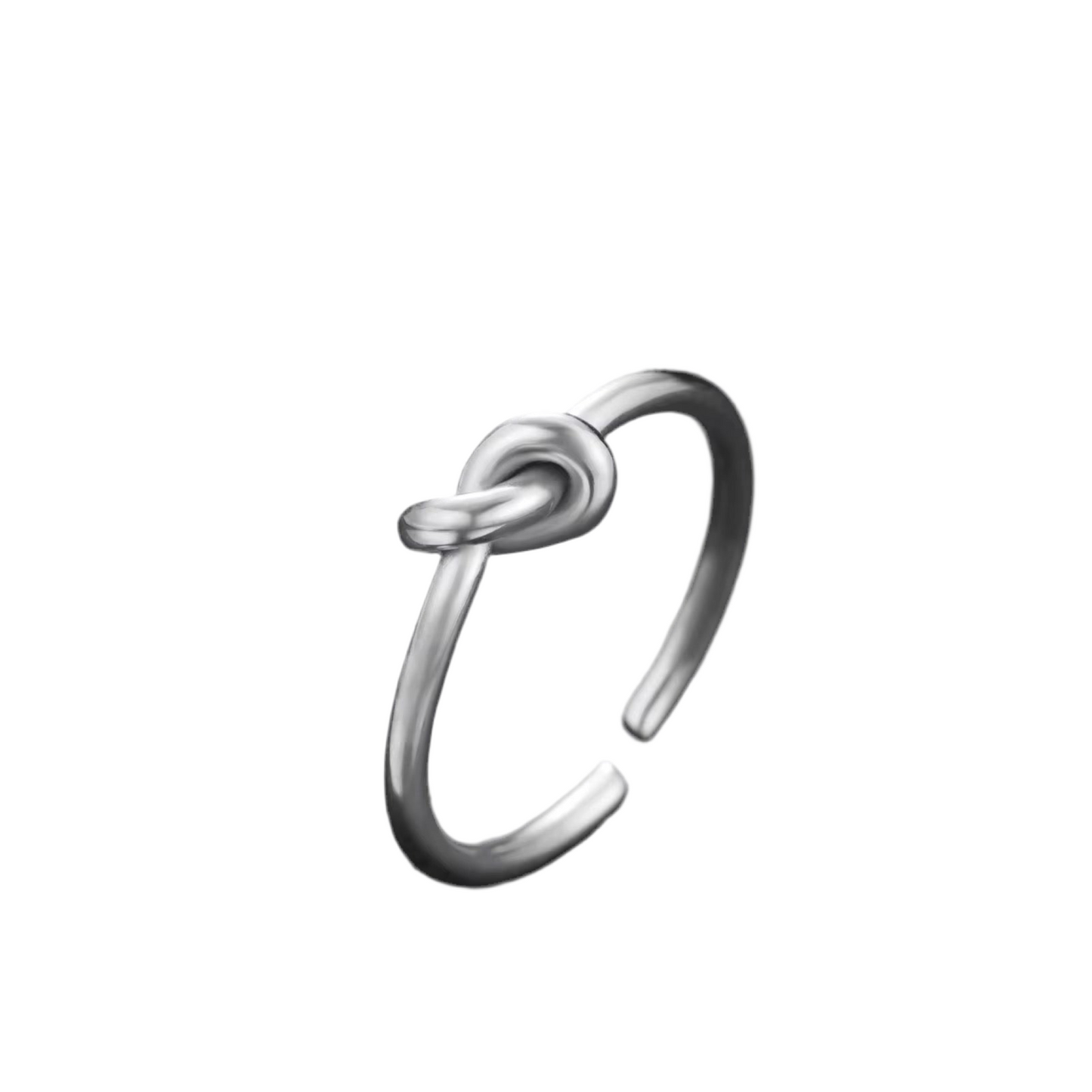 Anello Nodo d'Amore in Acciaio Simbolo di Legame Eterno