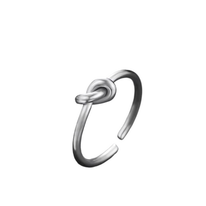 Anello Nodo d'Amore in Acciaio Simbolo di Legame Eterno