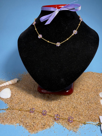 Set Margherita – Collana + Bracciale in Acciaio Inossidabile