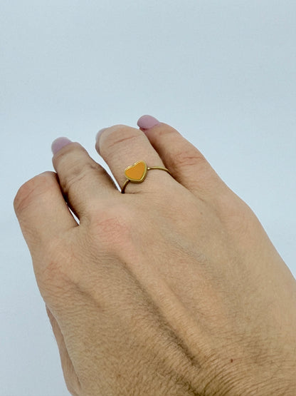 Anello Cuore Smaltato