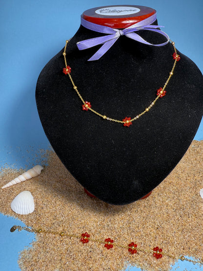Set Margherita – Collana + Bracciale in Acciaio Inossidabile