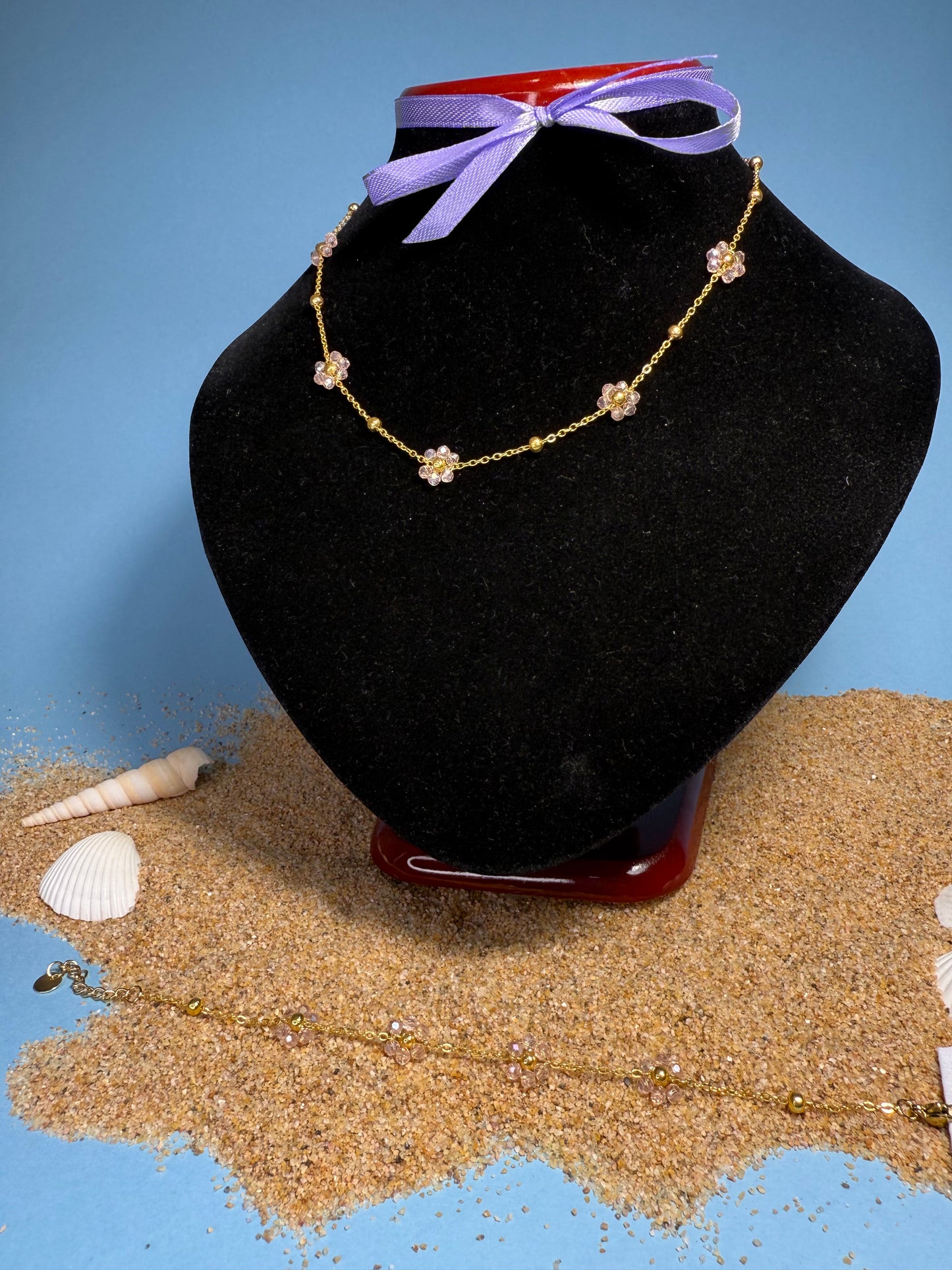 Set Margherita – Collana + Bracciale in Acciaio Inossidabile