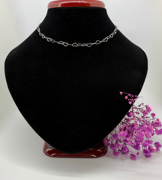 Collana Freya in Acciaio Inossidabile – Eleganza Romantica con Cuori Intrecciati