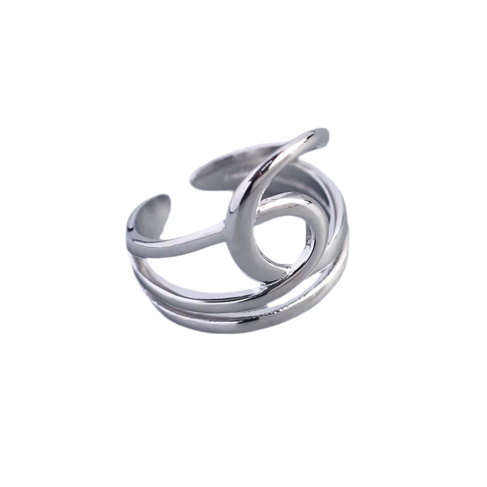 Anello Twist a Doppio Intreccio in Acciaio Design Moderno