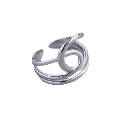 Anello Twist a Doppio Intreccio in Acciaio Design Moderno