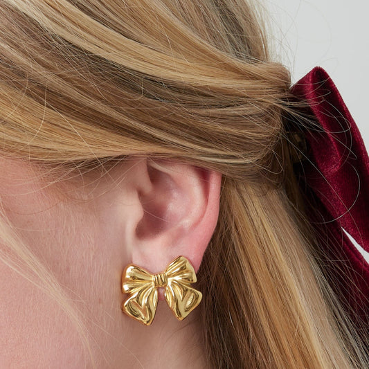 Orecchini Armonia in Acciaio Inossidabile – Eleganza con Design a Fiocco