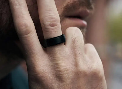 Anello Cesare Uomo con Fascia Rotante Antistress in Acciaio