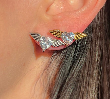 Orecchini Cuore Alato