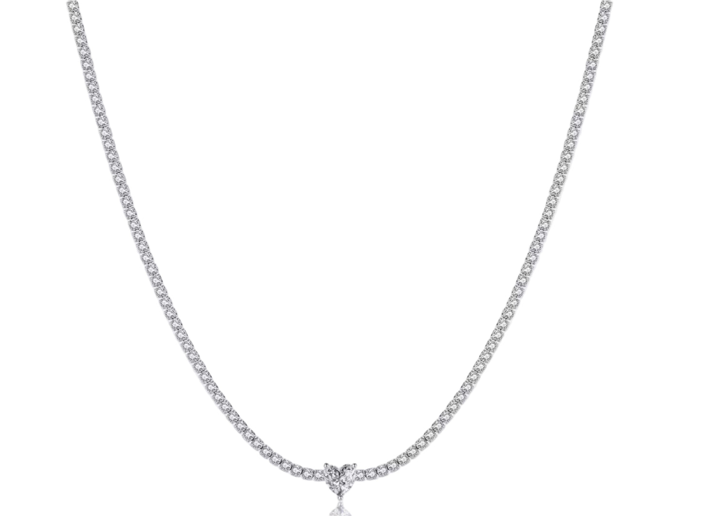 Collana Tennis (Rivièra) con Mini Cuore Colorato