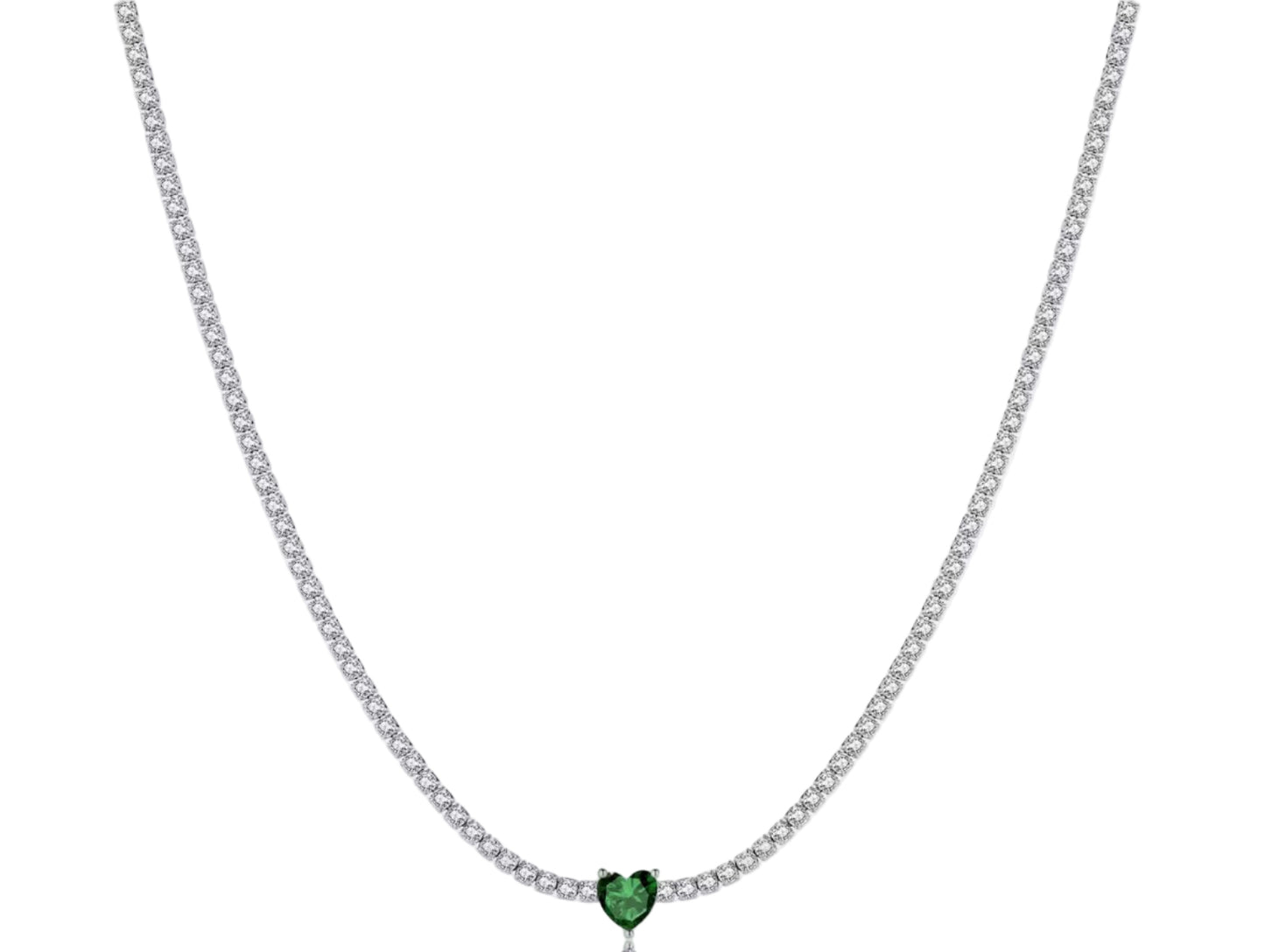 Collana Tennis (Rivièra) con Mini Cuore Colorato