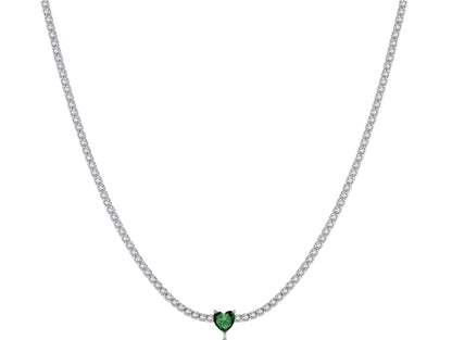 Collana Tennis (Rivièra) con Mini Cuore Colorato