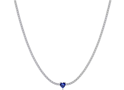Collana Tennis (Rivièra) con Mini Cuore Colorato
