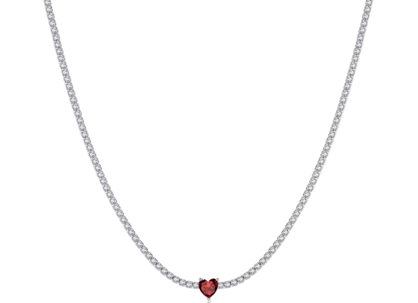 Collana Tennis (Rivièra) con Mini Cuore Colorato