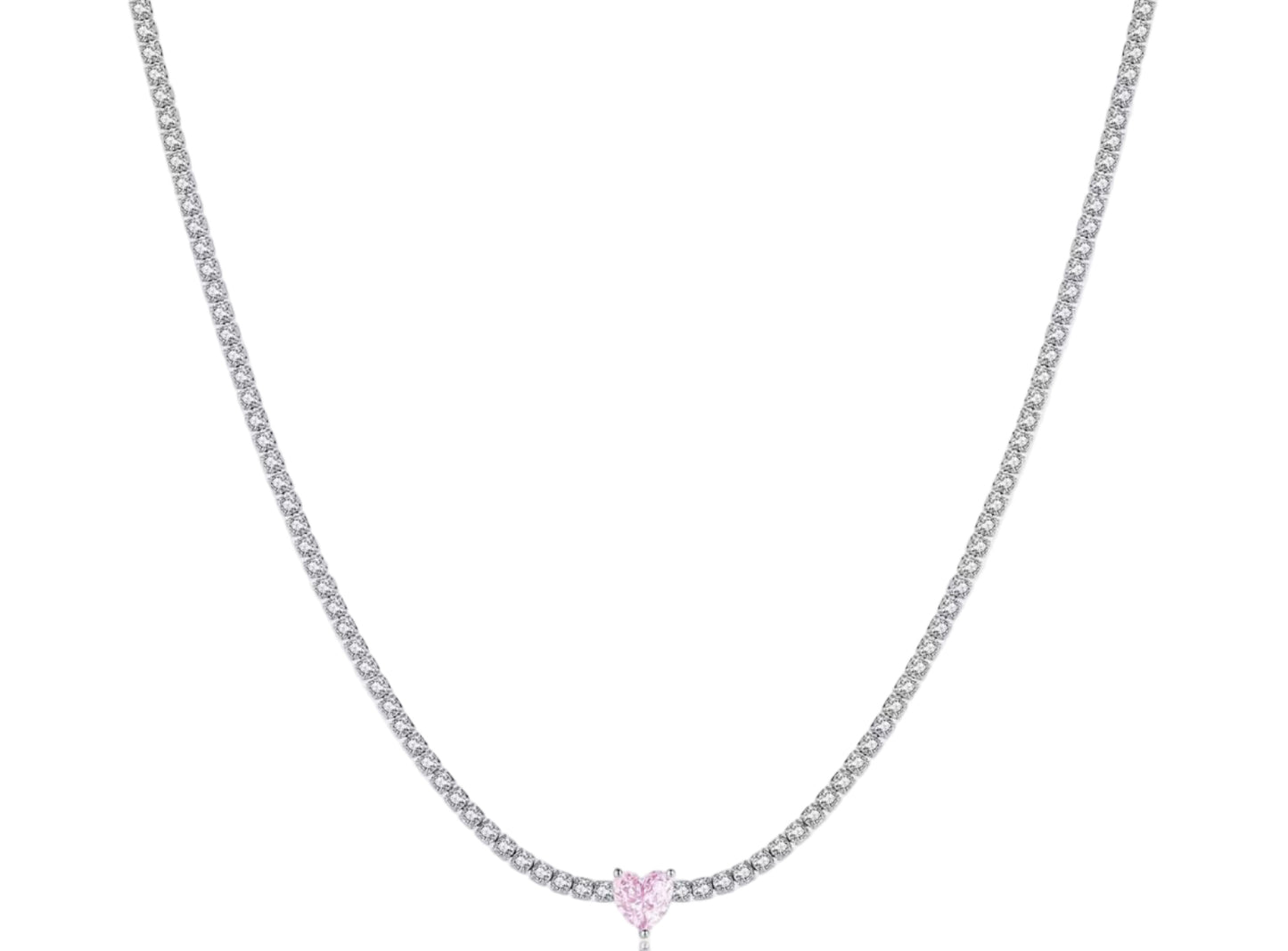 Collana Tennis (Rivièra) con Mini Cuore Colorato