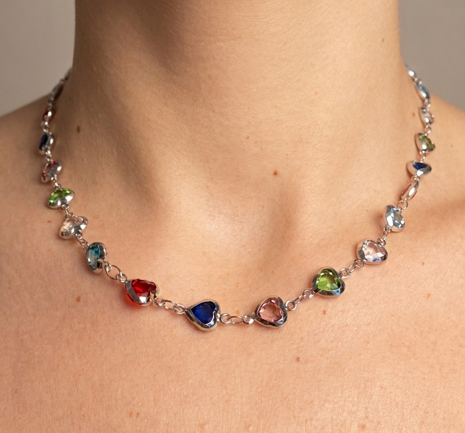 Collana Cuori Arcobaleno