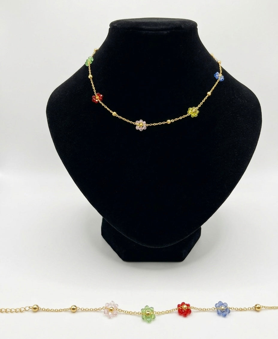 Set Margherita – Collana + Bracciale in Acciaio Inossidabile