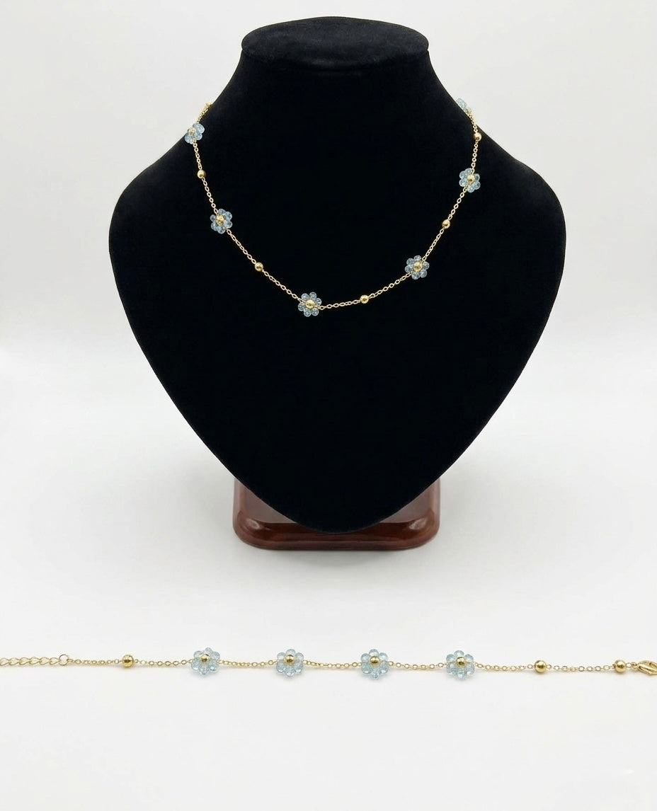 Set Margherita – Collana + Bracciale in Acciaio Inossidabile