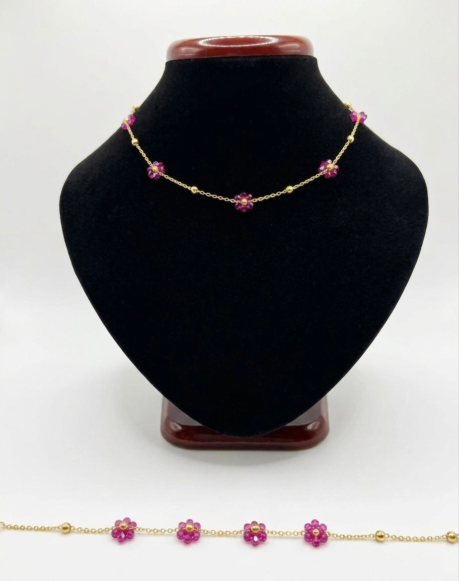 Set Margherita – Collana + Bracciale in Acciaio Inossidabile